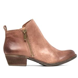 Lucky Brand Basel Leather Bootie in Tan